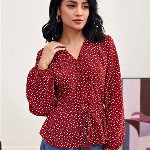 Lantern Sleeve Ruched blouse